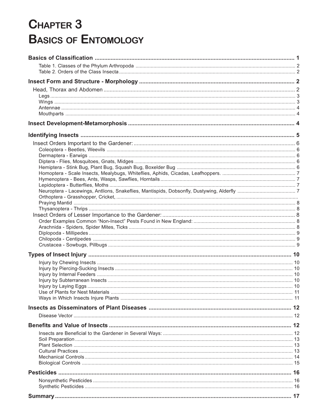 Chapter 3 Basics of Entomology