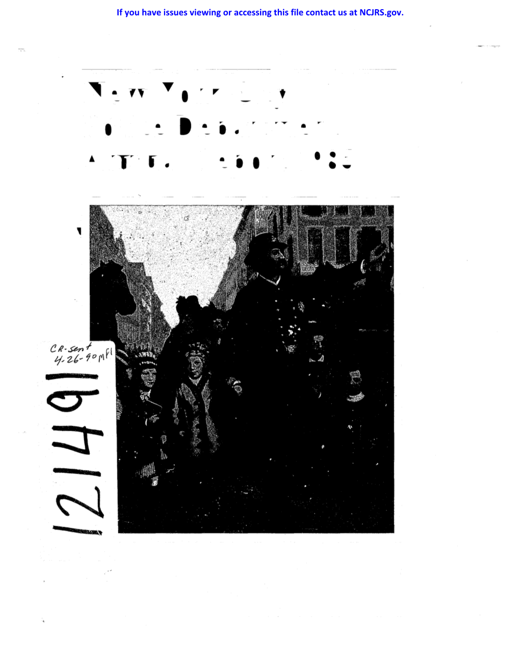 New York City Police Department Annual Report Explores That Bond and the Various Ways in Which the Department Acted to Strengthen It in 1985