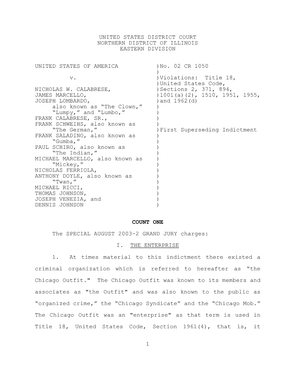 United States of America V. Nicholas W. Calabrese, Et