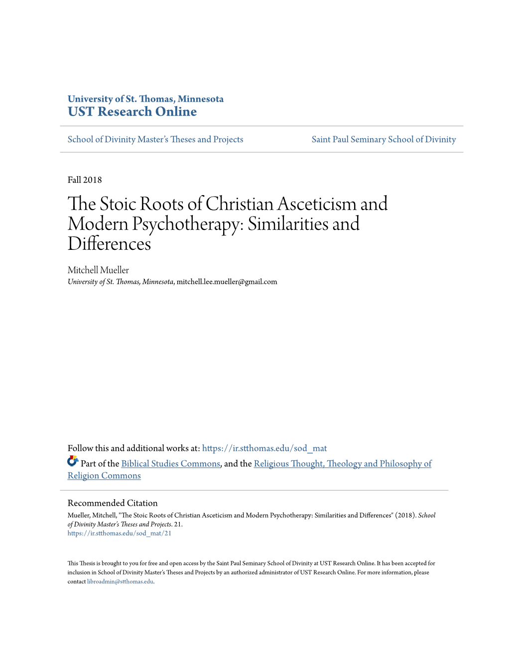 The Stoic Roots of Christian Asceticism