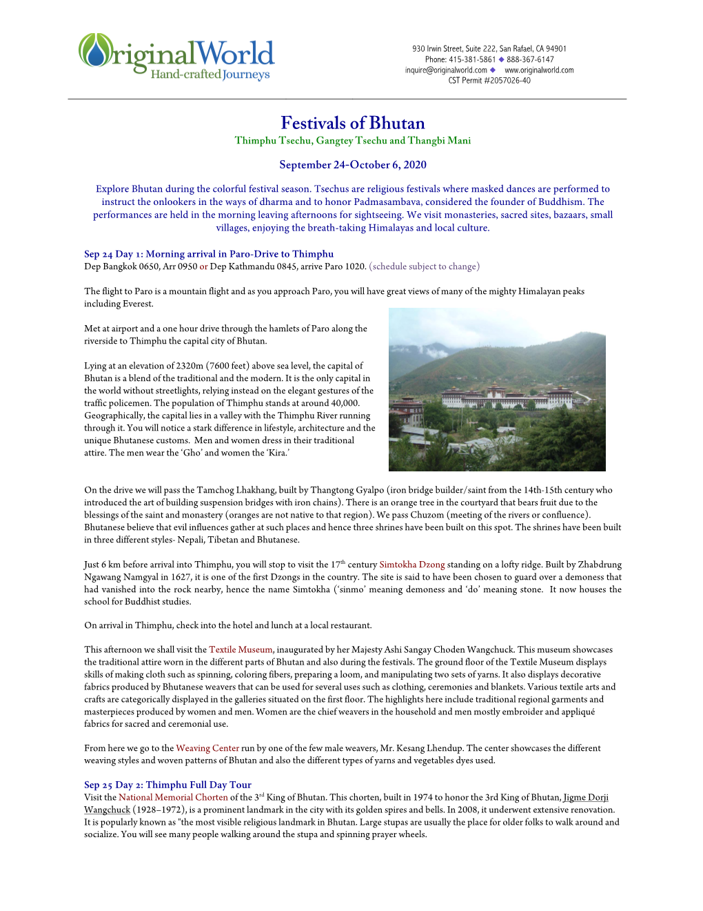 Festivals of Bhutan Thimphu Tsechu, Gangtey Tsechu and Thangbi Mani