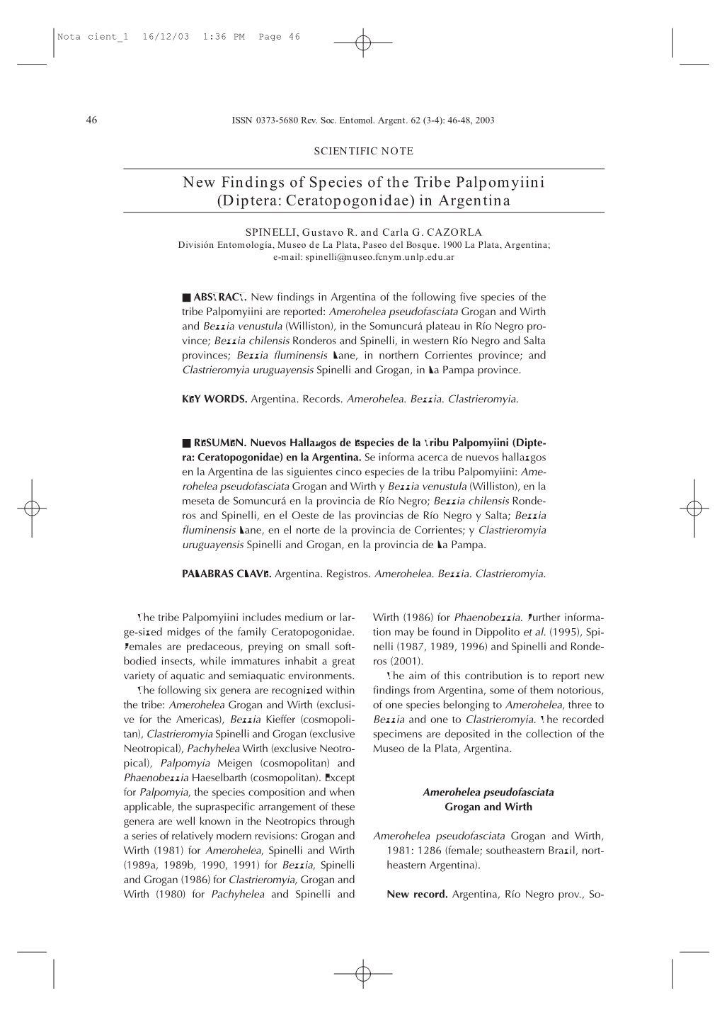 New Findings of Species of the Tribe Palpomyiini (Diptera: Ceratopogonidae) in Argentina