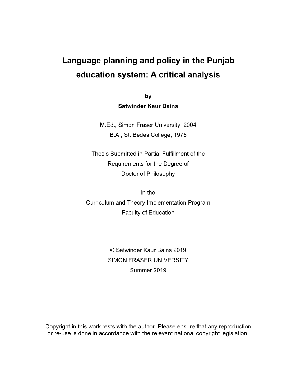 Punjabi and Punjab – Language Policy Development and Implementation