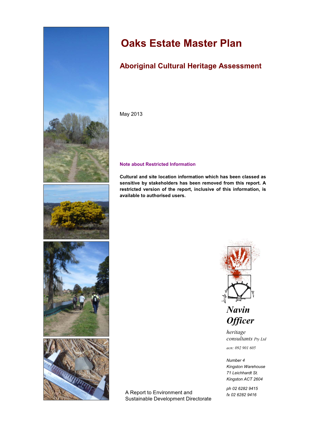 Oaks Estate Indigenous Heritage Assessment