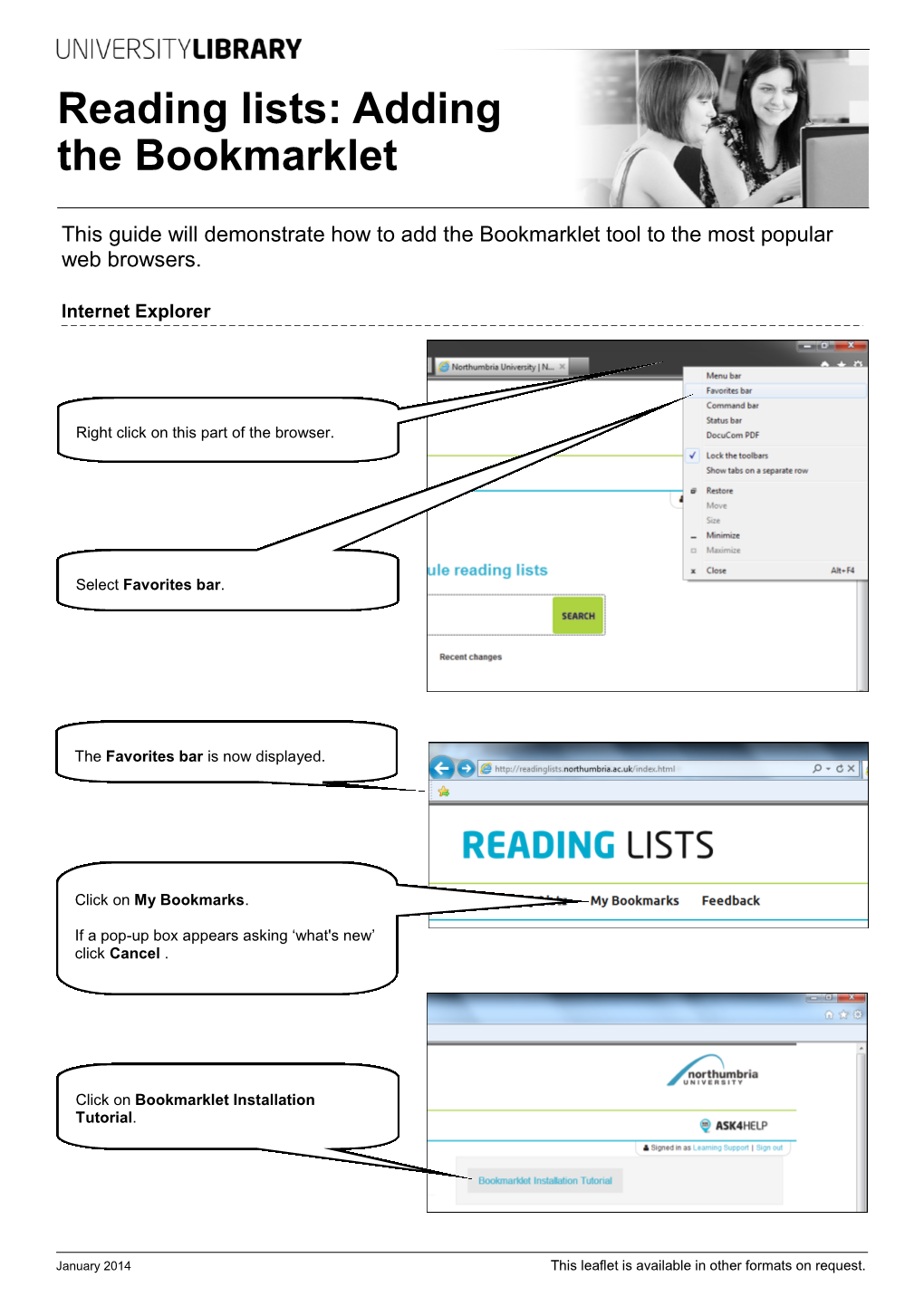 Reading Lists: Adding the Bookmarklet