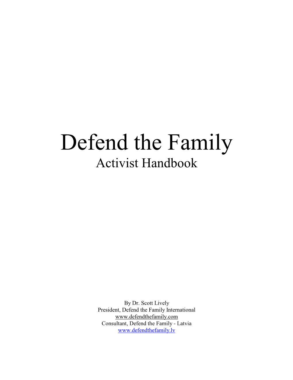 Defend the Family Activist Handbook.Wps