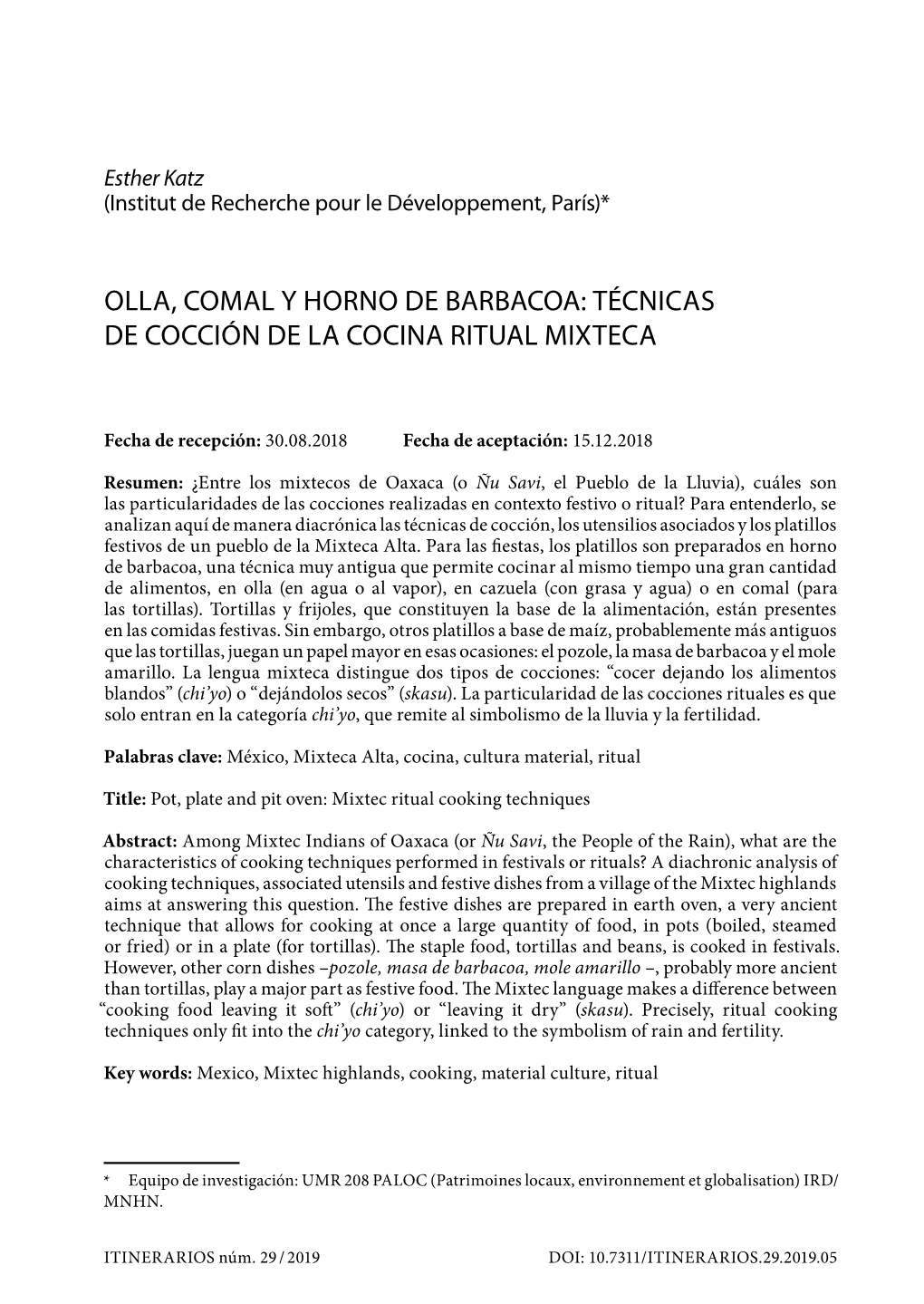 Olla, Comal Y Horno De Barbacoa: Técnicas De Cocción De La Cocina Ritual Mixteca