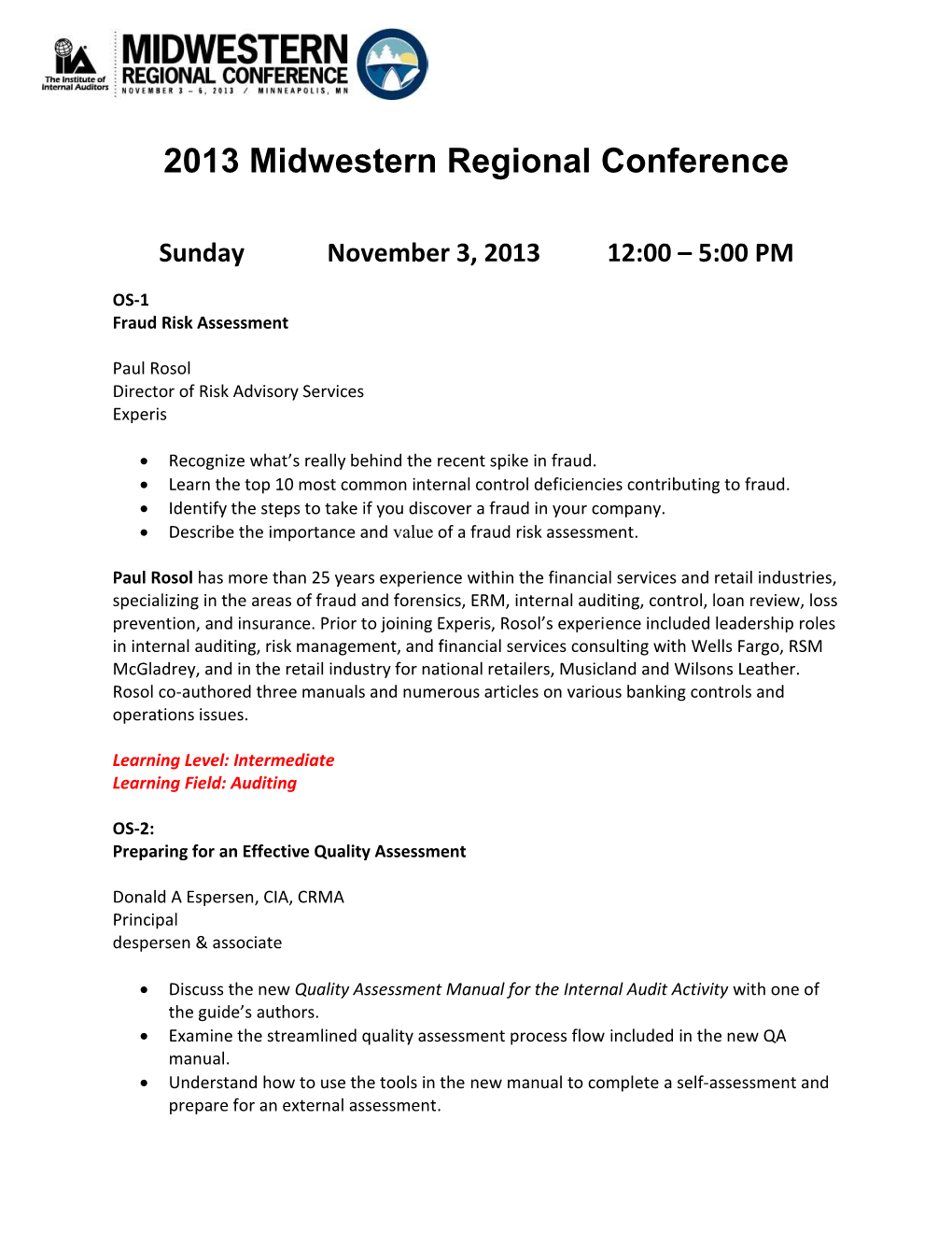 2013 Midwestern Regional Conference