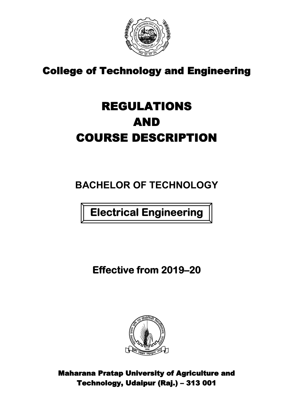 Syllabus of Electrical Engineering First Year to Fourth