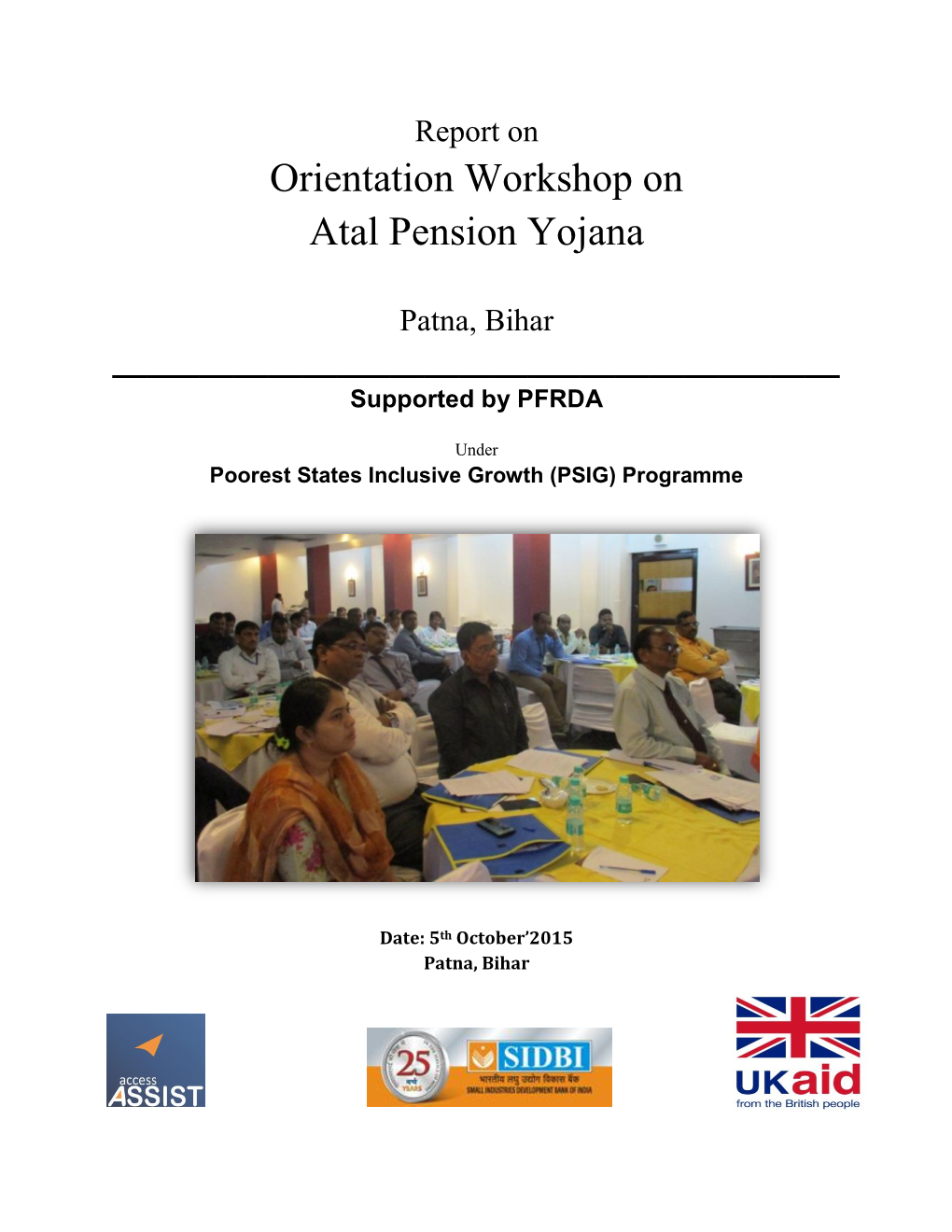 Orientation Workshop on Atal Pension Yojana