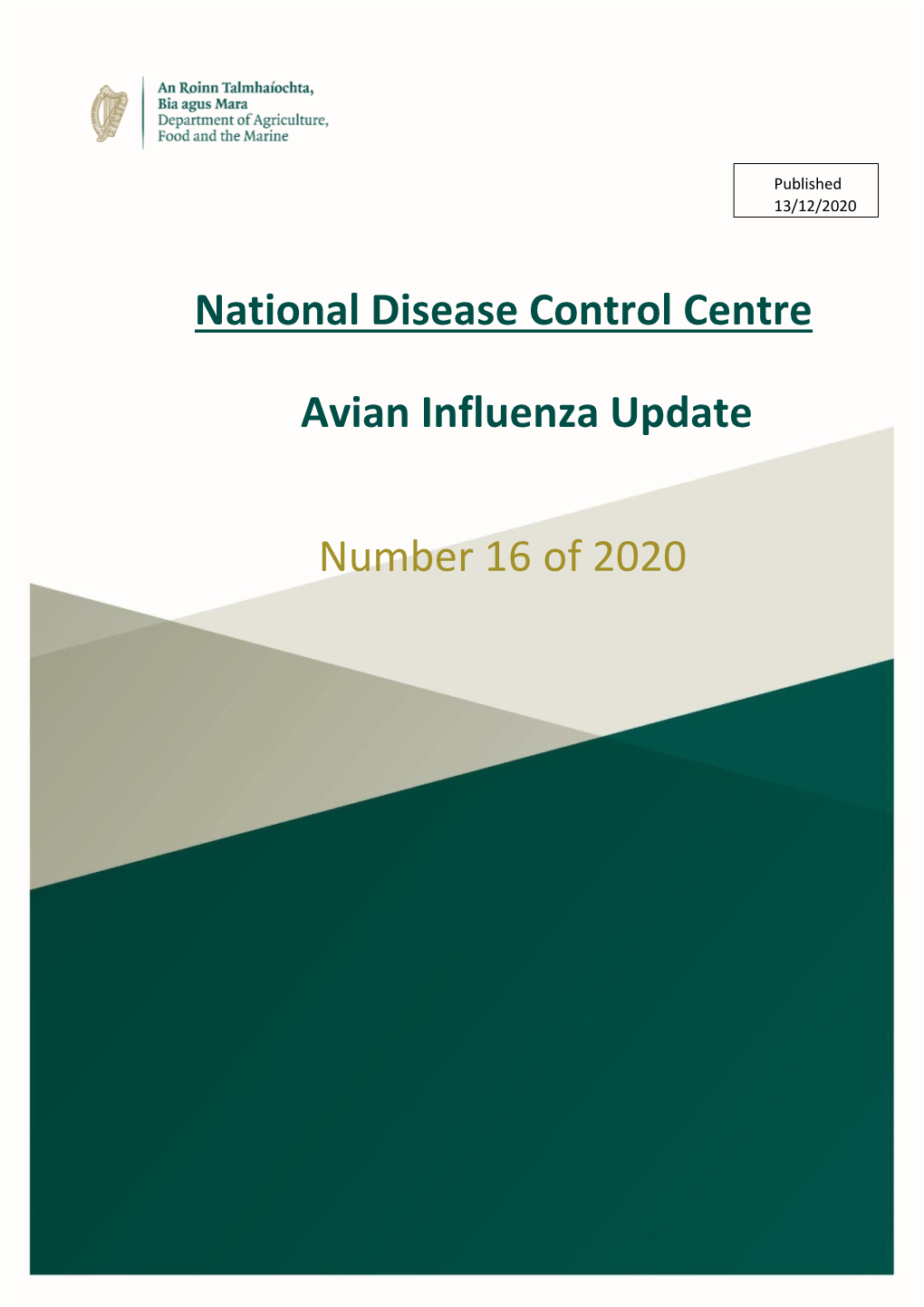 National Disease Control Centre Avian Influenza Update