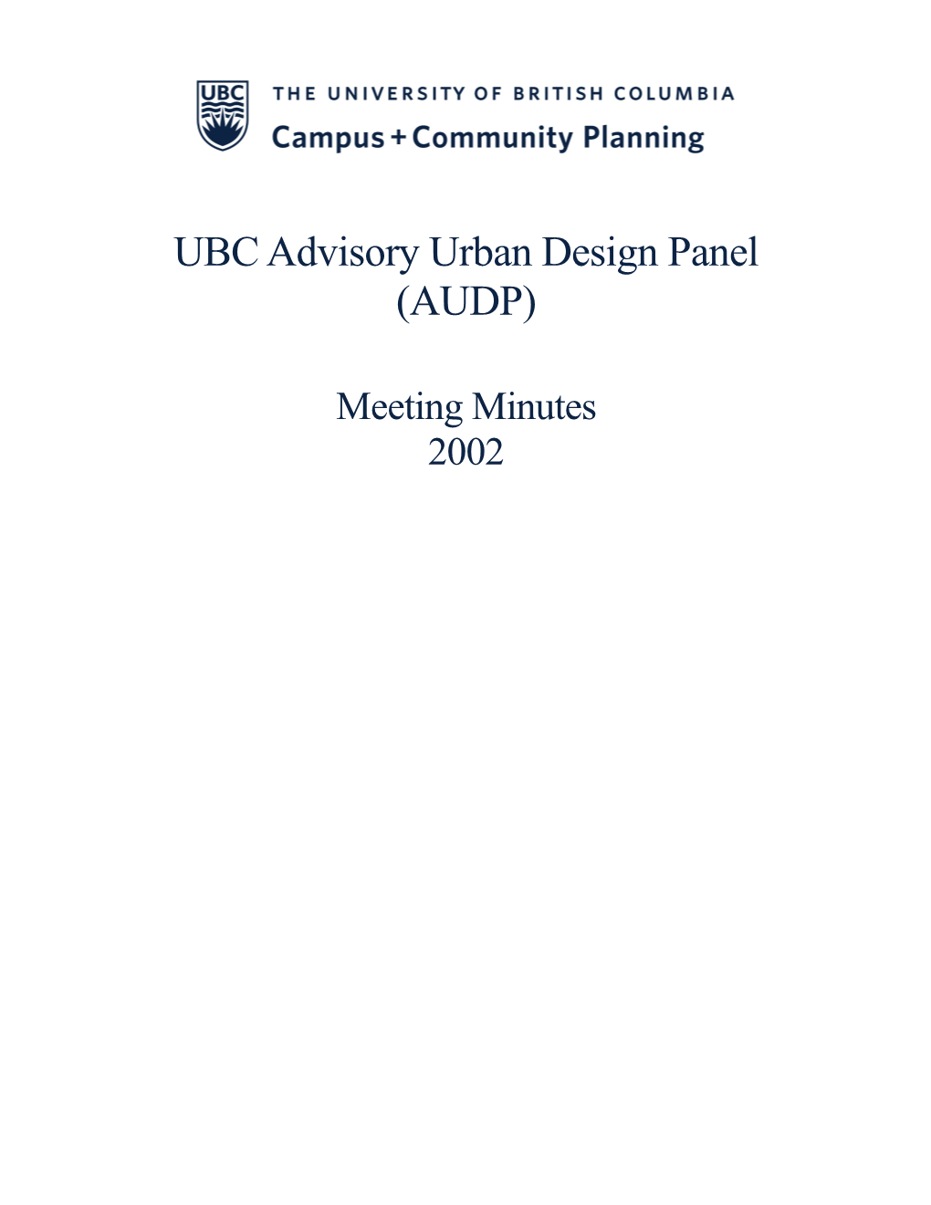 UBC Advisory Urban Design Panel (AUDP)