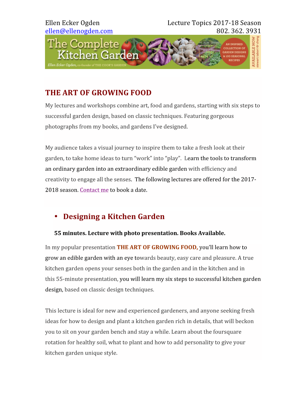 THE ART of GROWING FOOD • Designing a Kitchen Garden