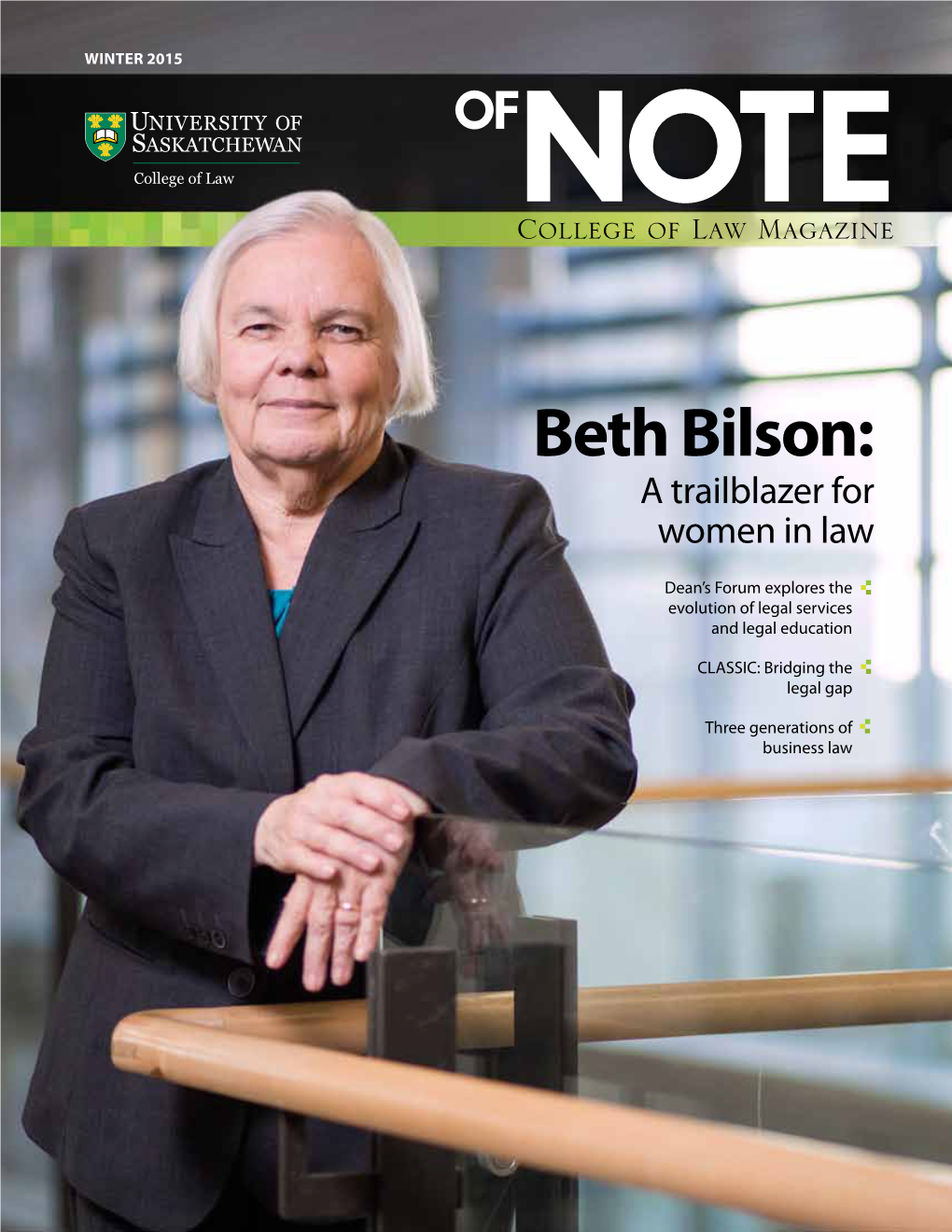 Beth Bilson: a Trailblazer for Women in Law