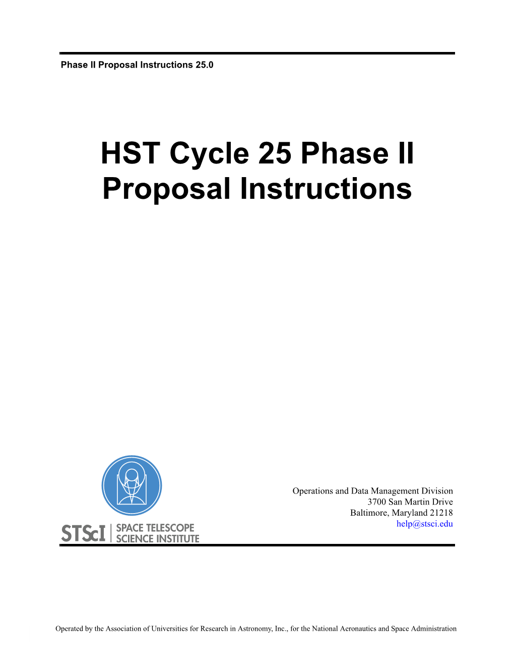 Phase II Proposal Instructions 25.0