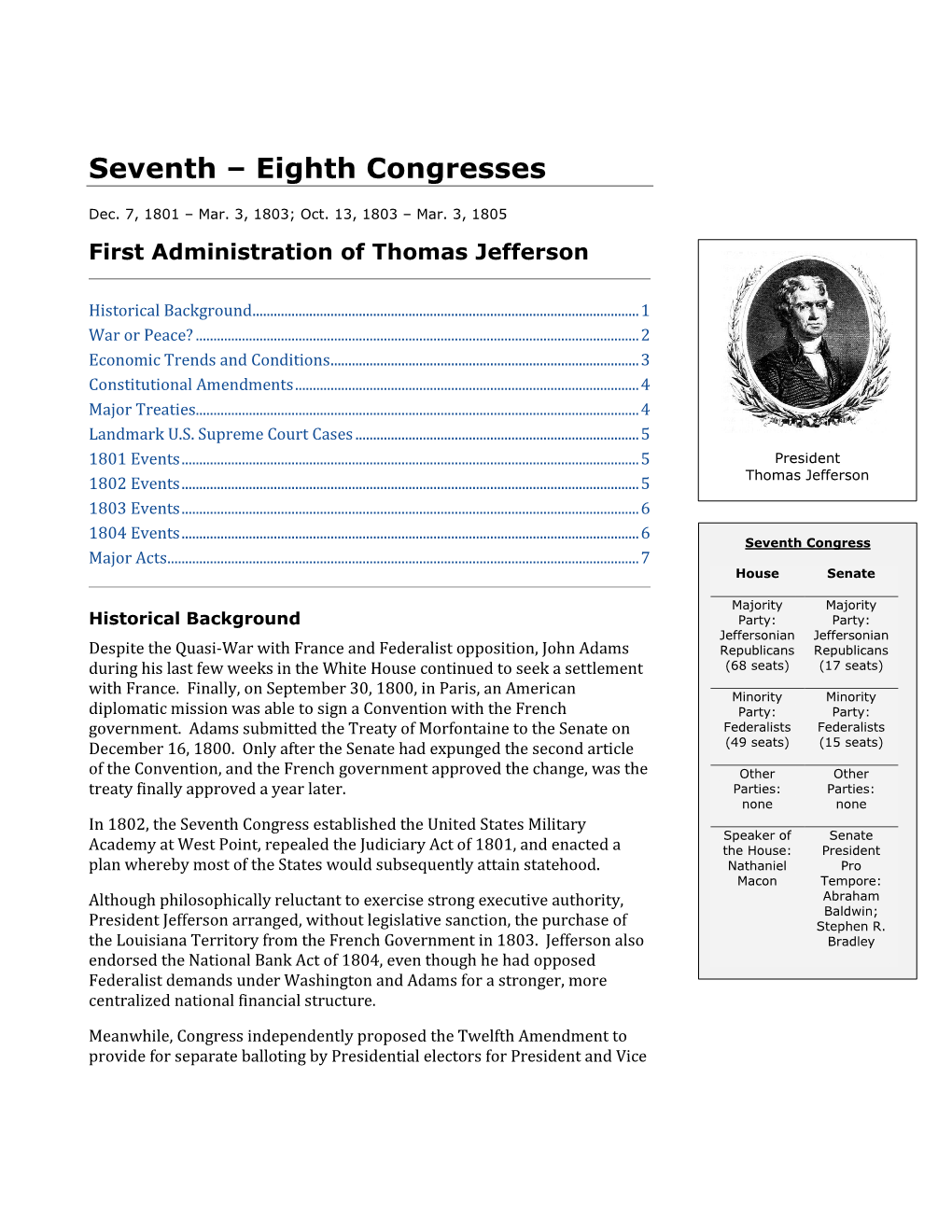 7Th to 8Th Congress