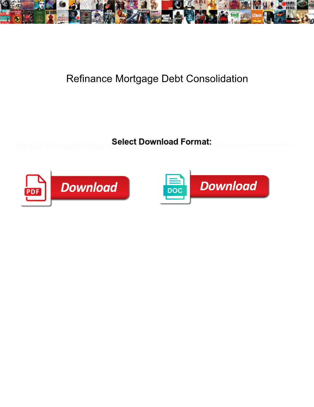 Refinance Mortgage Debt Consolidation