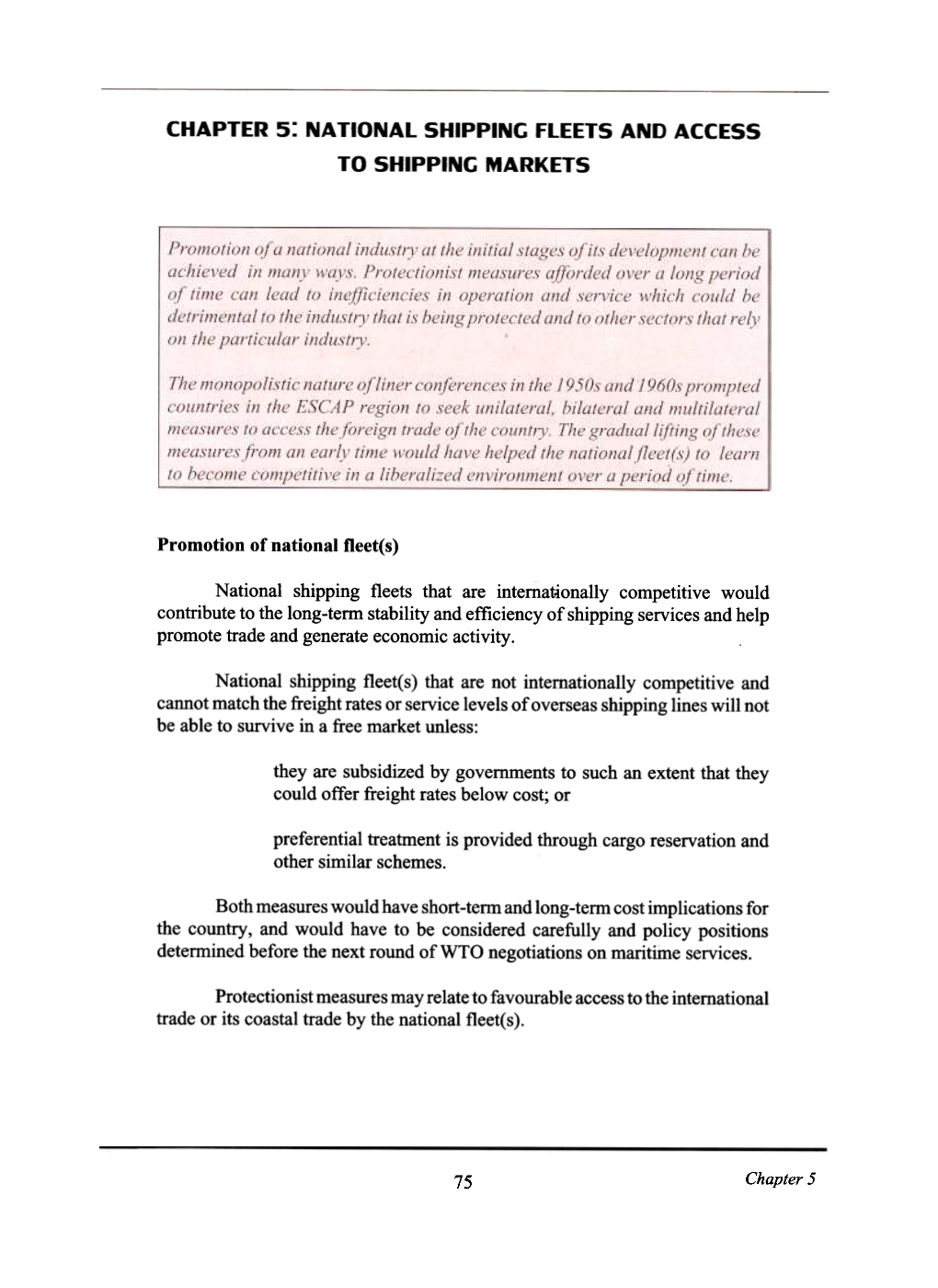 Chapter 5: National Shipping Fleets and Access to Shipping Markets