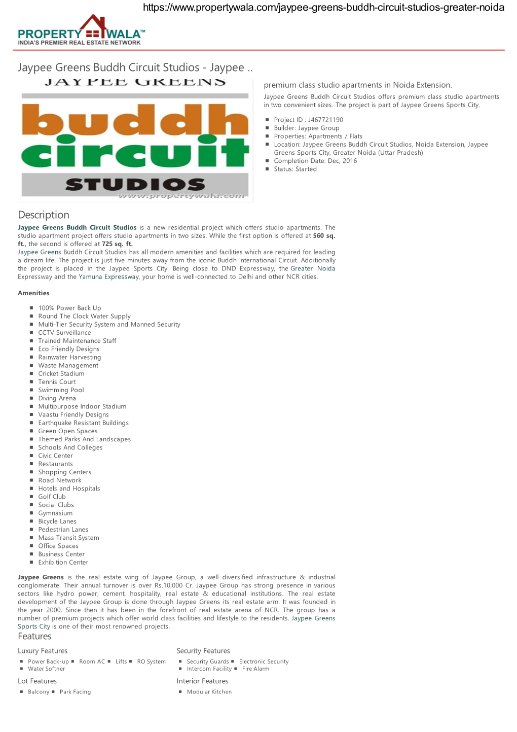 Jaypee Greens Buddh Circuit Studios - Jaypee … Premium Class Studio Apartments in Noida Extension