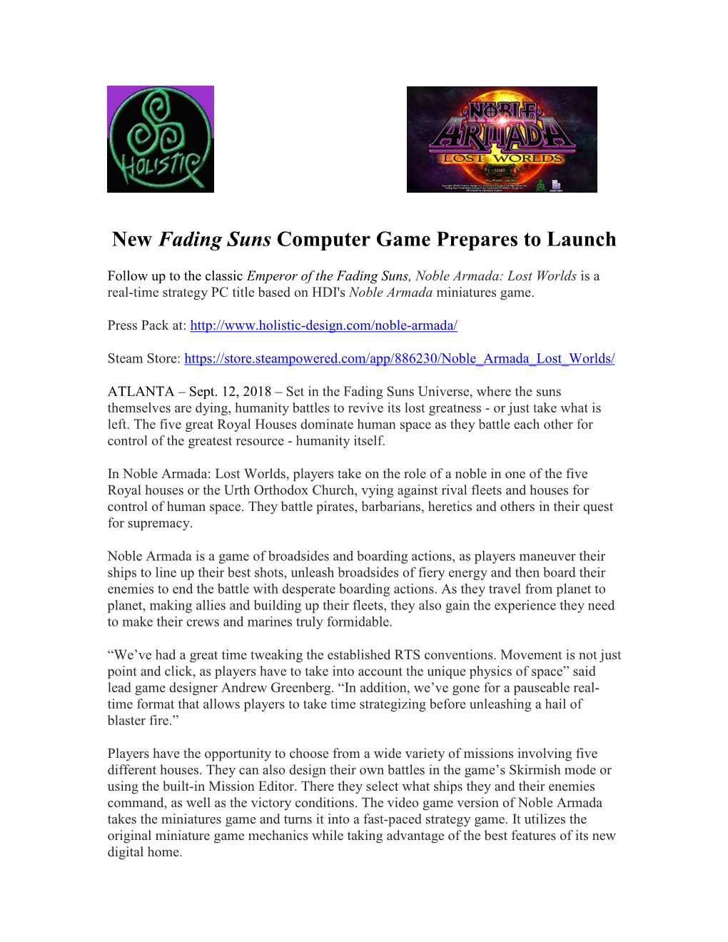 New Fading Suns Computer Game Prepares to Launch