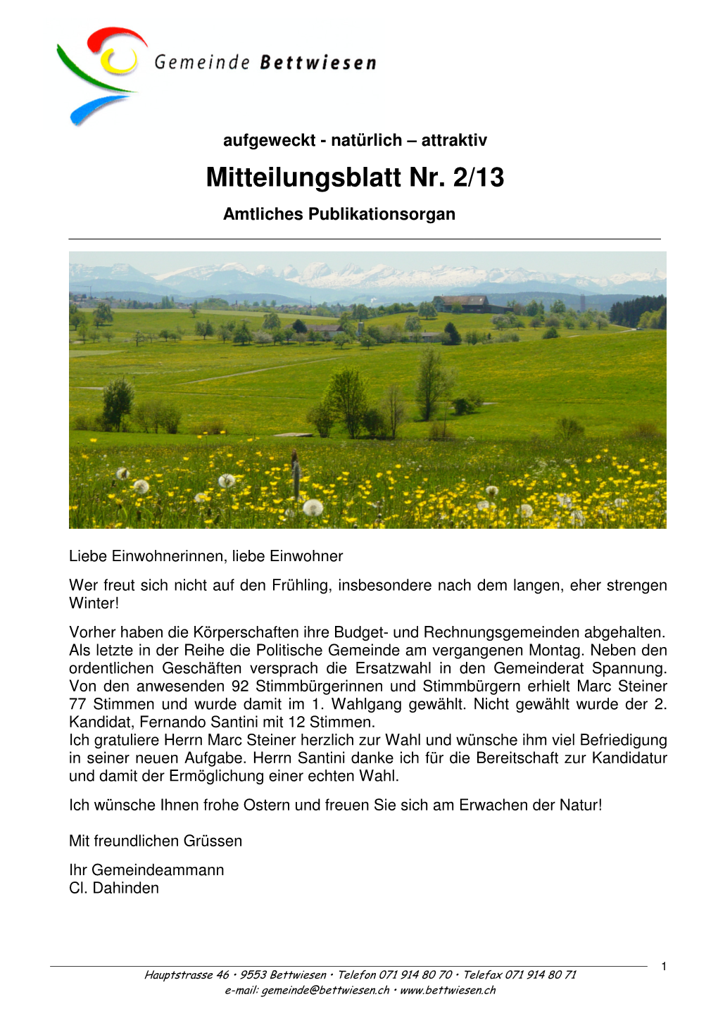 Mitteilungsblatt Nr. 2/13