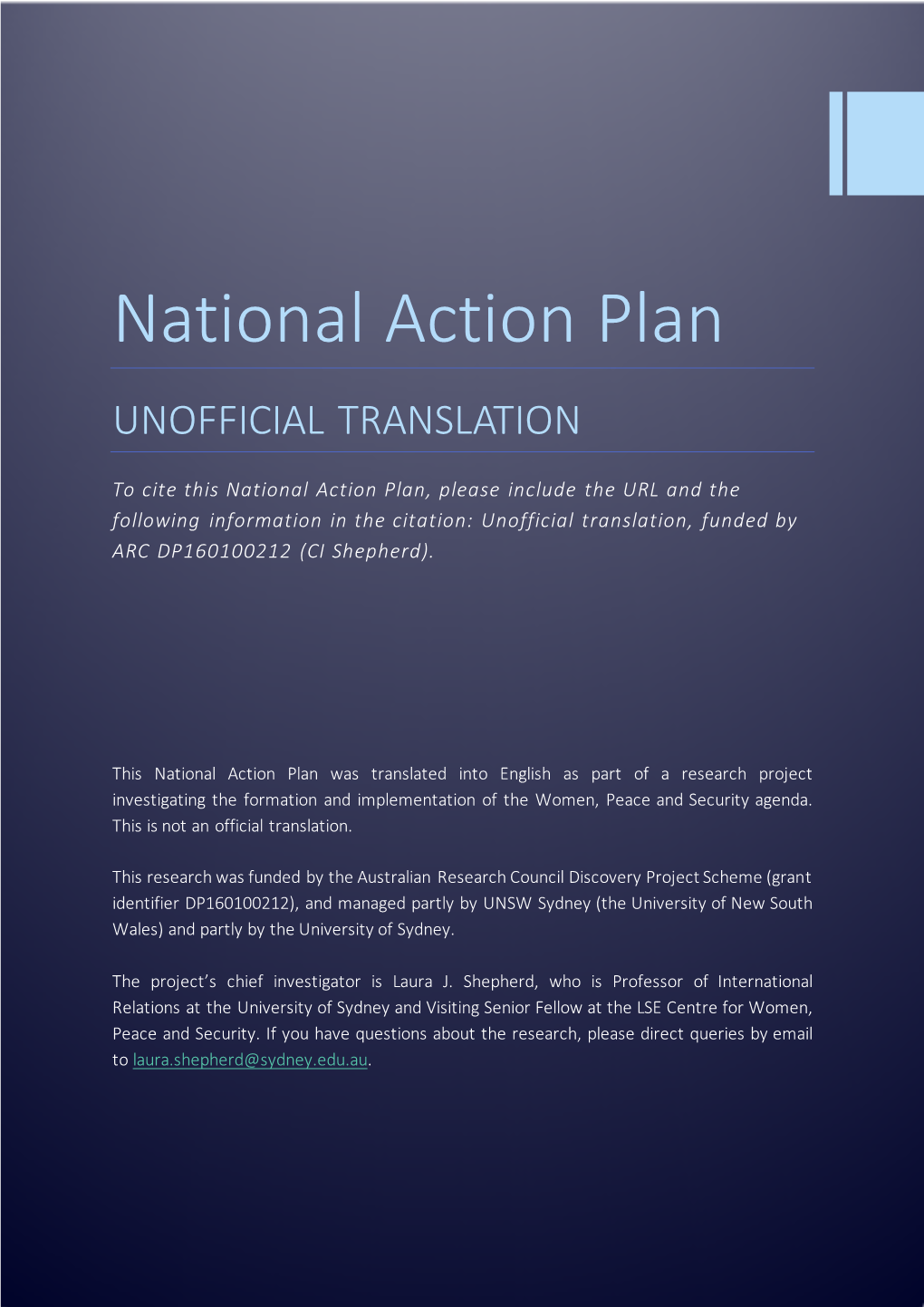 National Action Plan UNOFFICIAL TRANSLATION