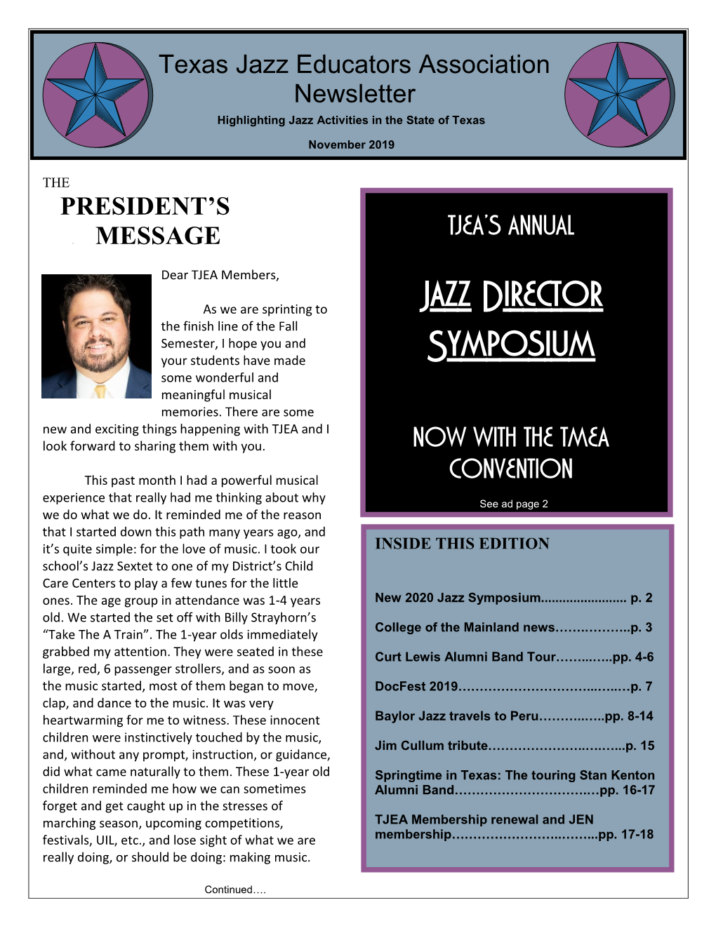 TJEA NEWSLETTER November 2019.Pdf