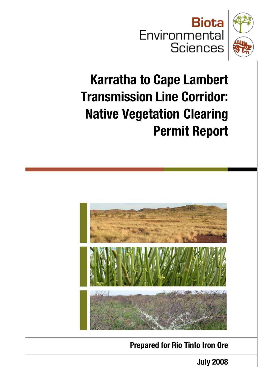 Karratha to Cape Lambert Transmission Line Corridor: Native Vegetation Clearing Permit Report