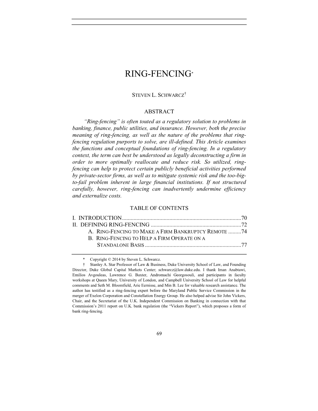 Ring-Fencing*