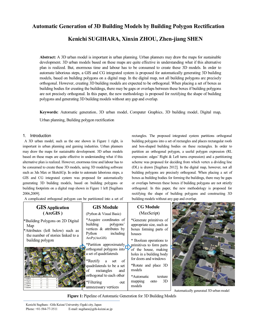 Automatic Generation of 3D Building Models by Building Polygon Rectification