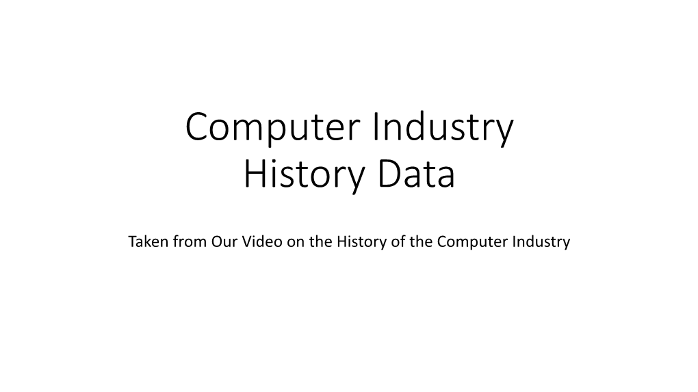 Computer Industry History Data (PDF)