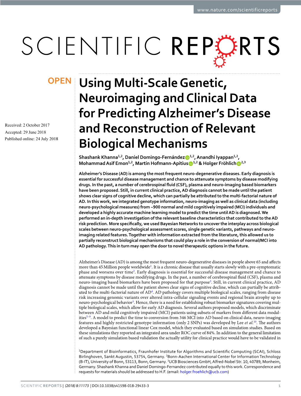 Using Multi-Scale Genetic, Neuroimaging and Clinical Data For