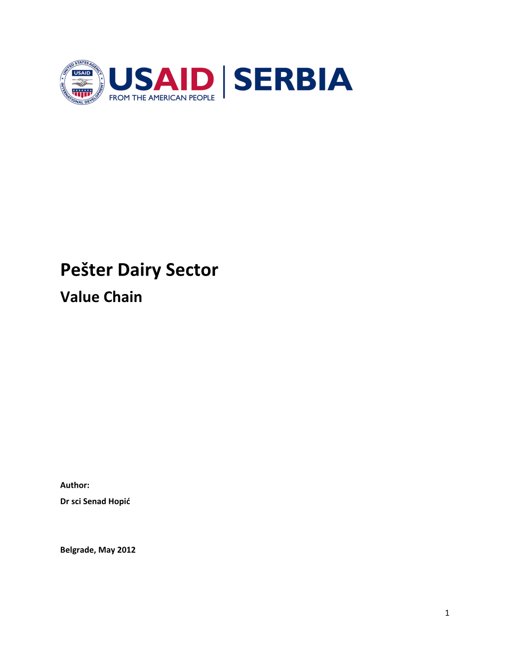 Pešter Dairy Sector Value Chain