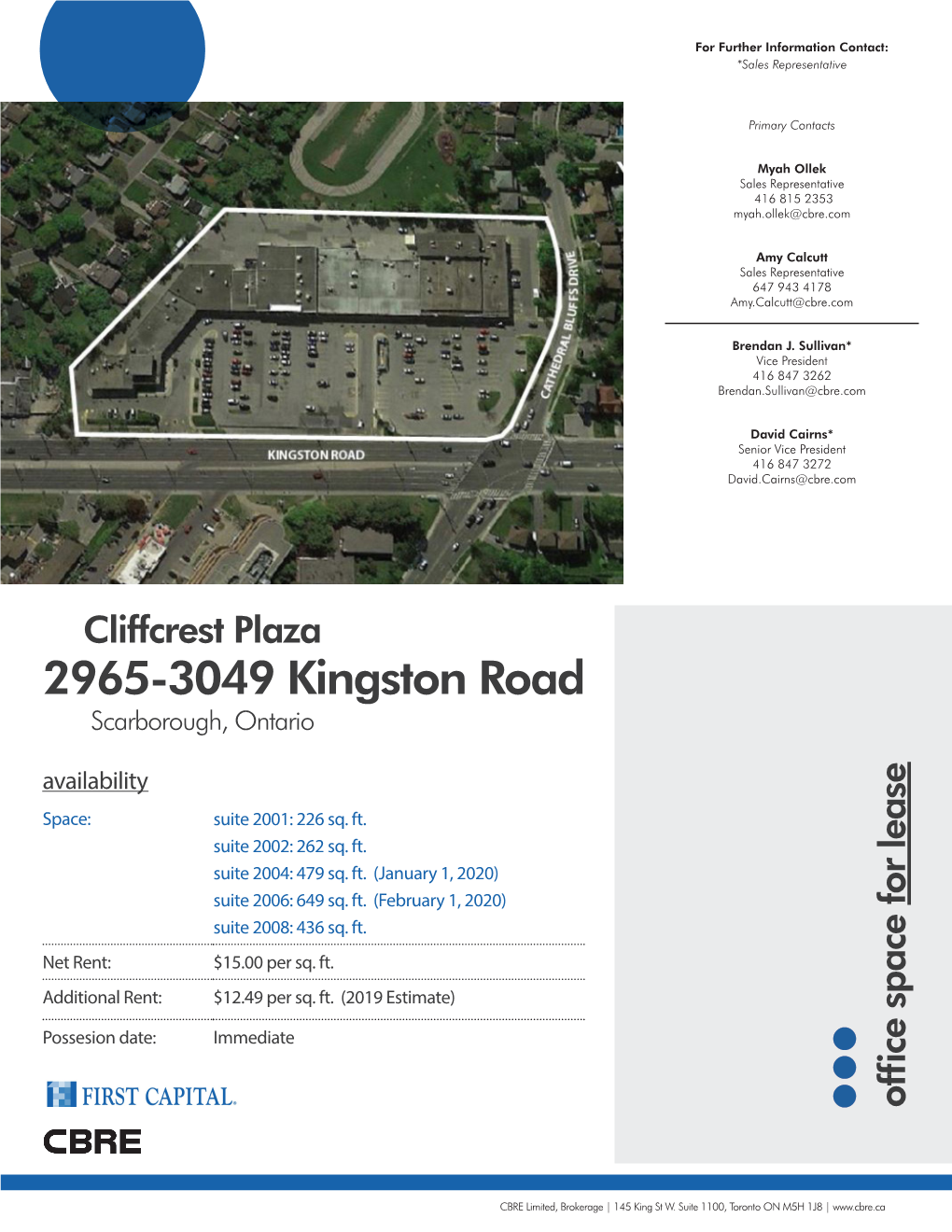 2965-3049 Kingston Road Scarborough, Ontario Availability Space: Suite 2001: 226 Sq