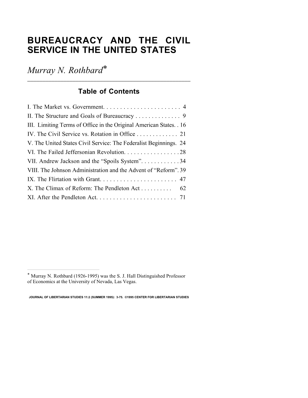 Bureaucracy and the Civil Service in the United States