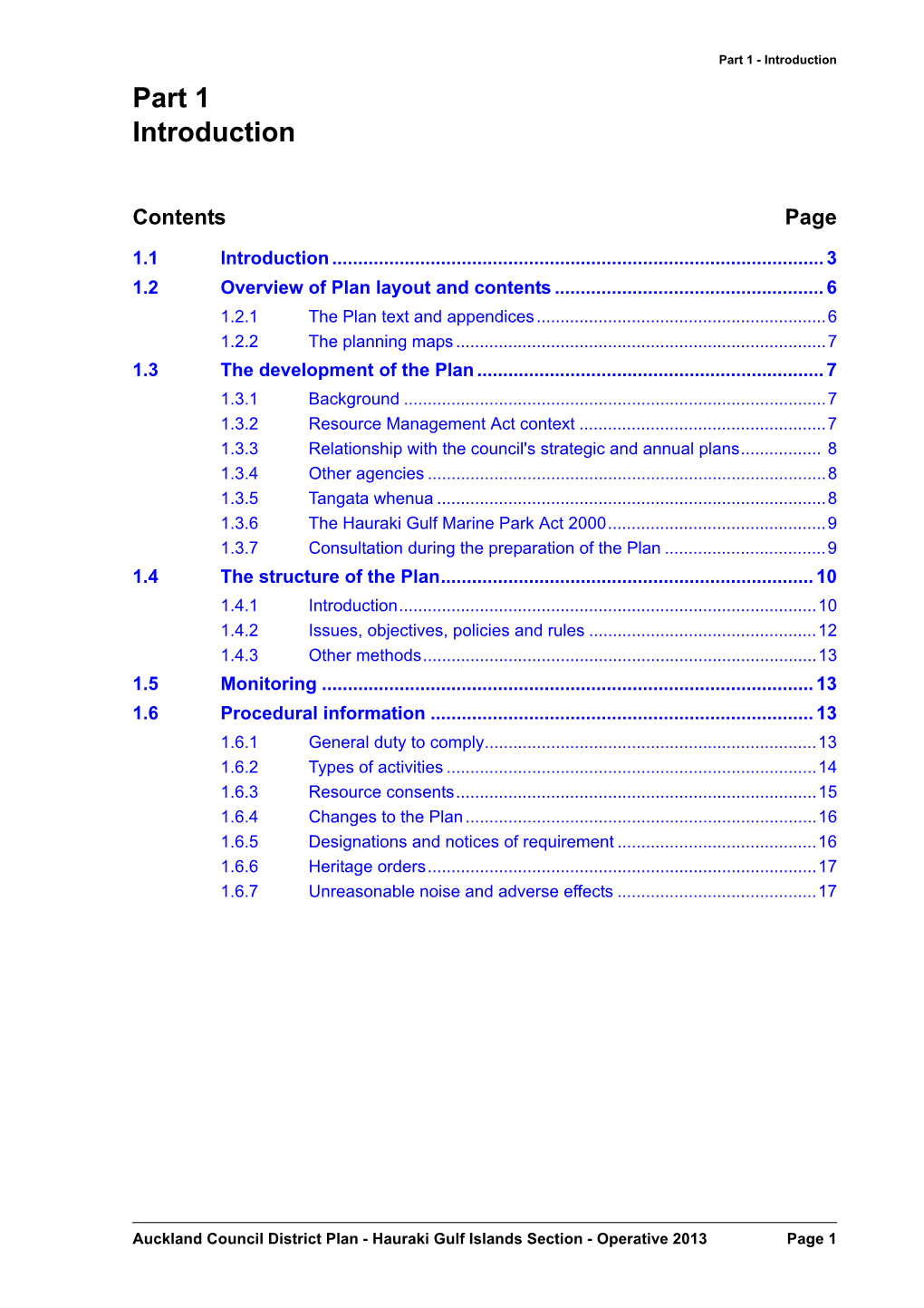 Hauraki Gulf Islands District Plan Text Part 1: Introduction PDF 788.5 KB