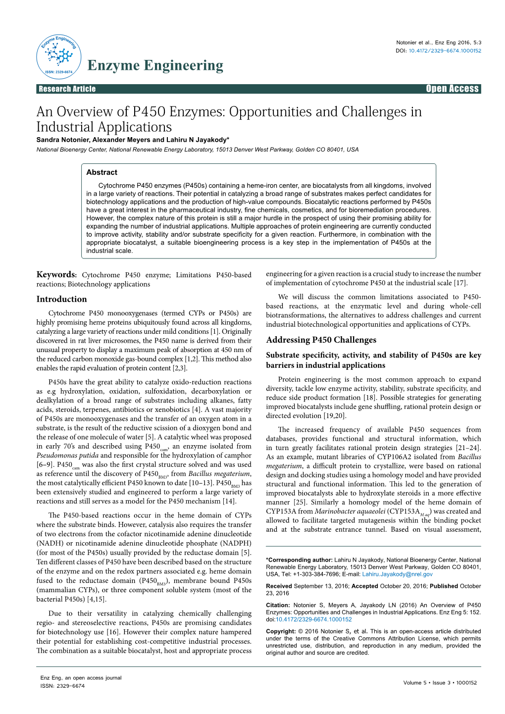 An Overview of P450 Enzymes