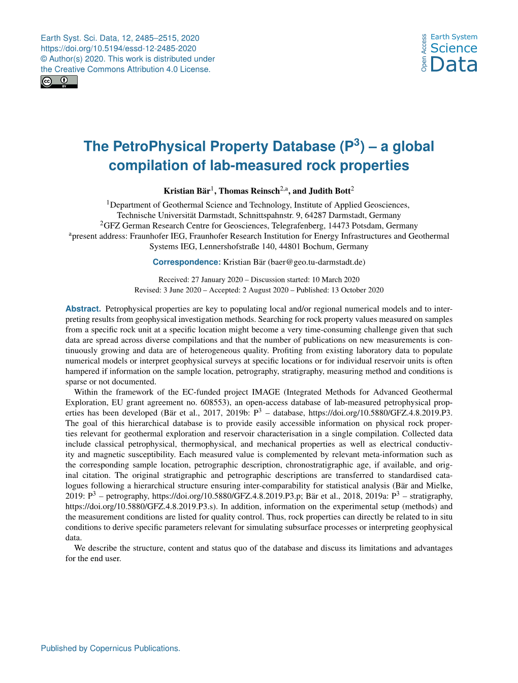 (P ) – a Global Compilation of Lab-Measured Rock Properties