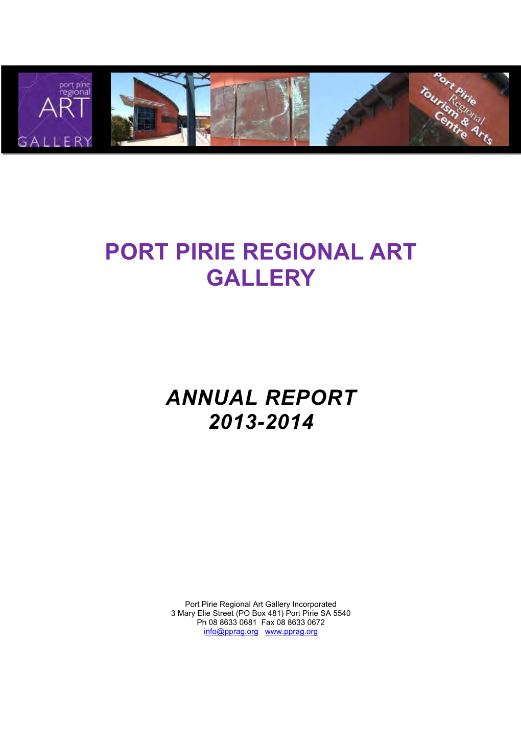 Port Pirie Regional Art Gallery Annual Report 2013-2014