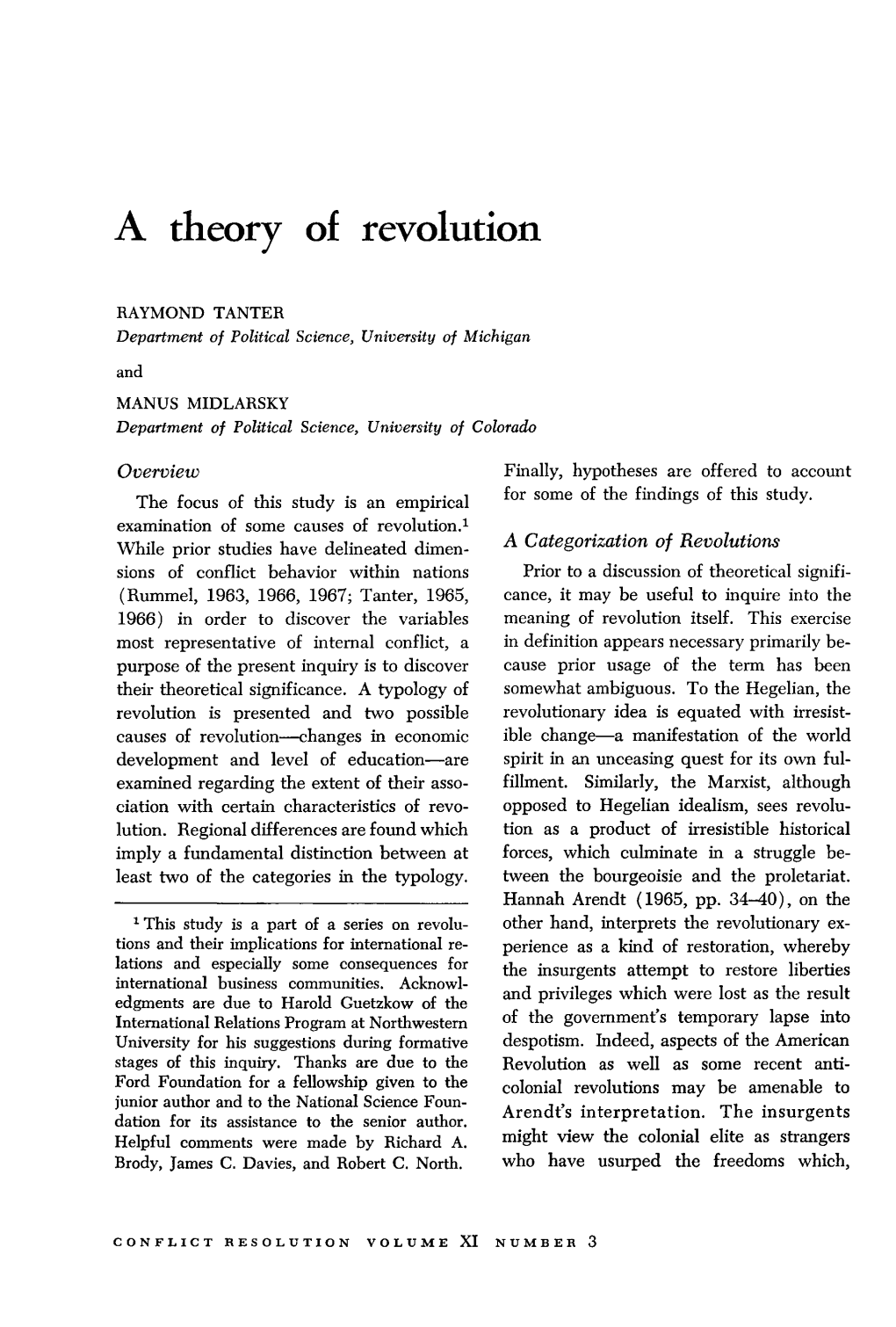 A Theory of Revolution