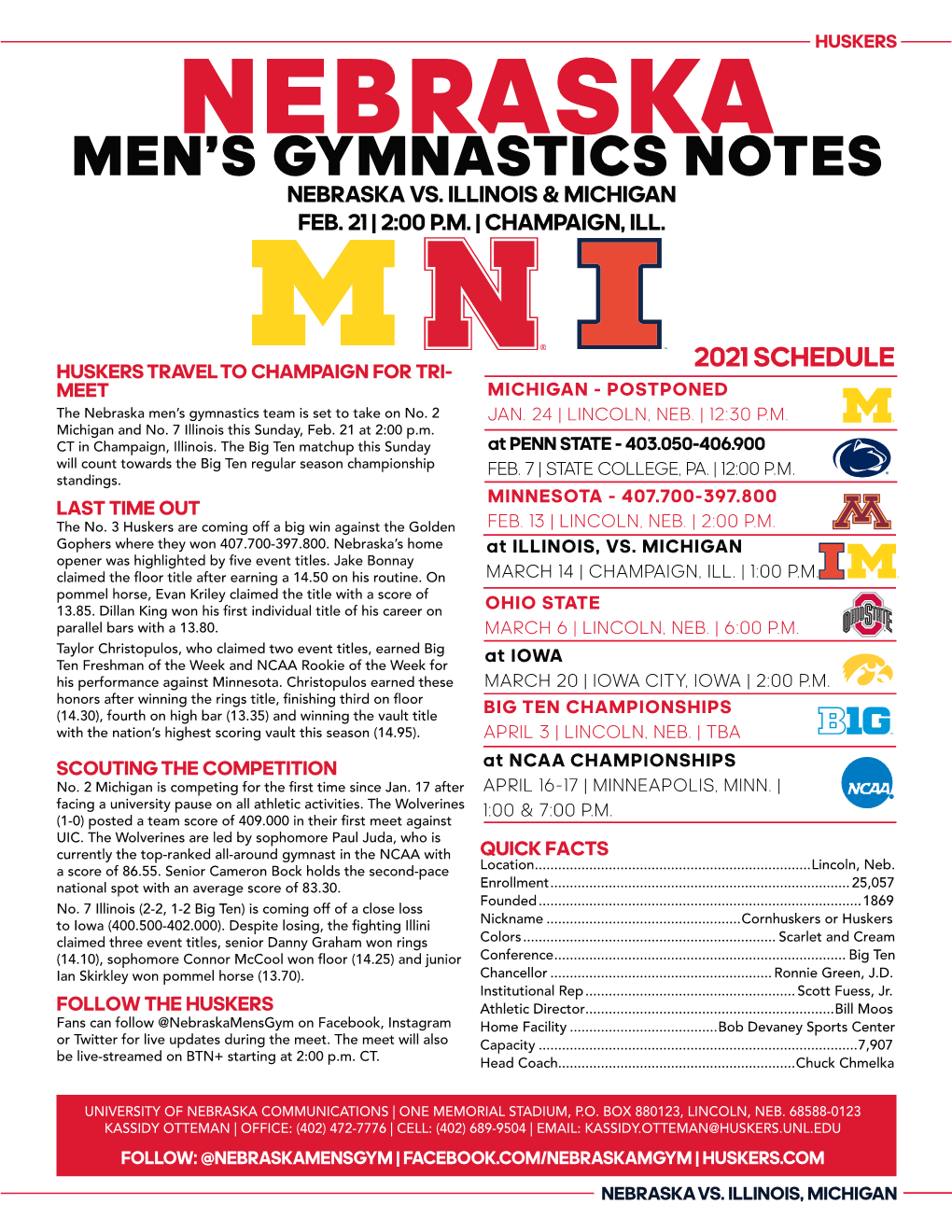 Men's Gymnastics Notes