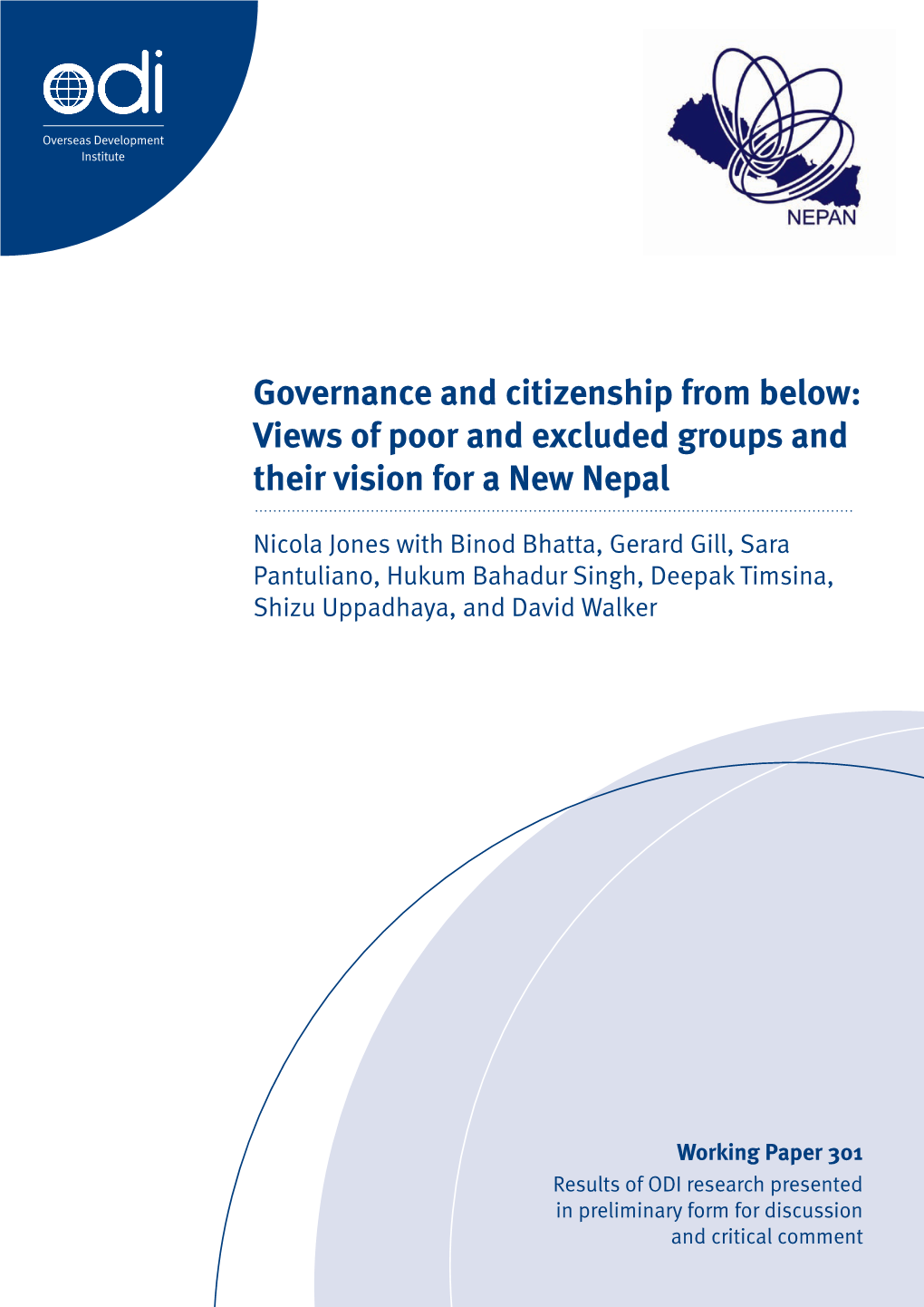 Governance and Citizenship from Below: Views of Poor and Excluded Groups and Their Vision for a New Nepal