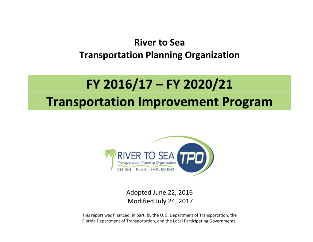 FY 2016/17 – FY 2020/21 Transportation Improvement Program