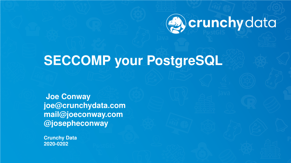 SECCOMP Your Postgresql