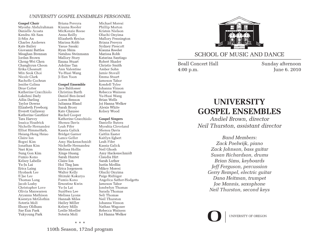 University Gospel Ensembles