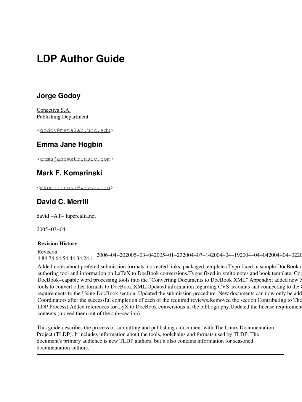 LDP Author Guide