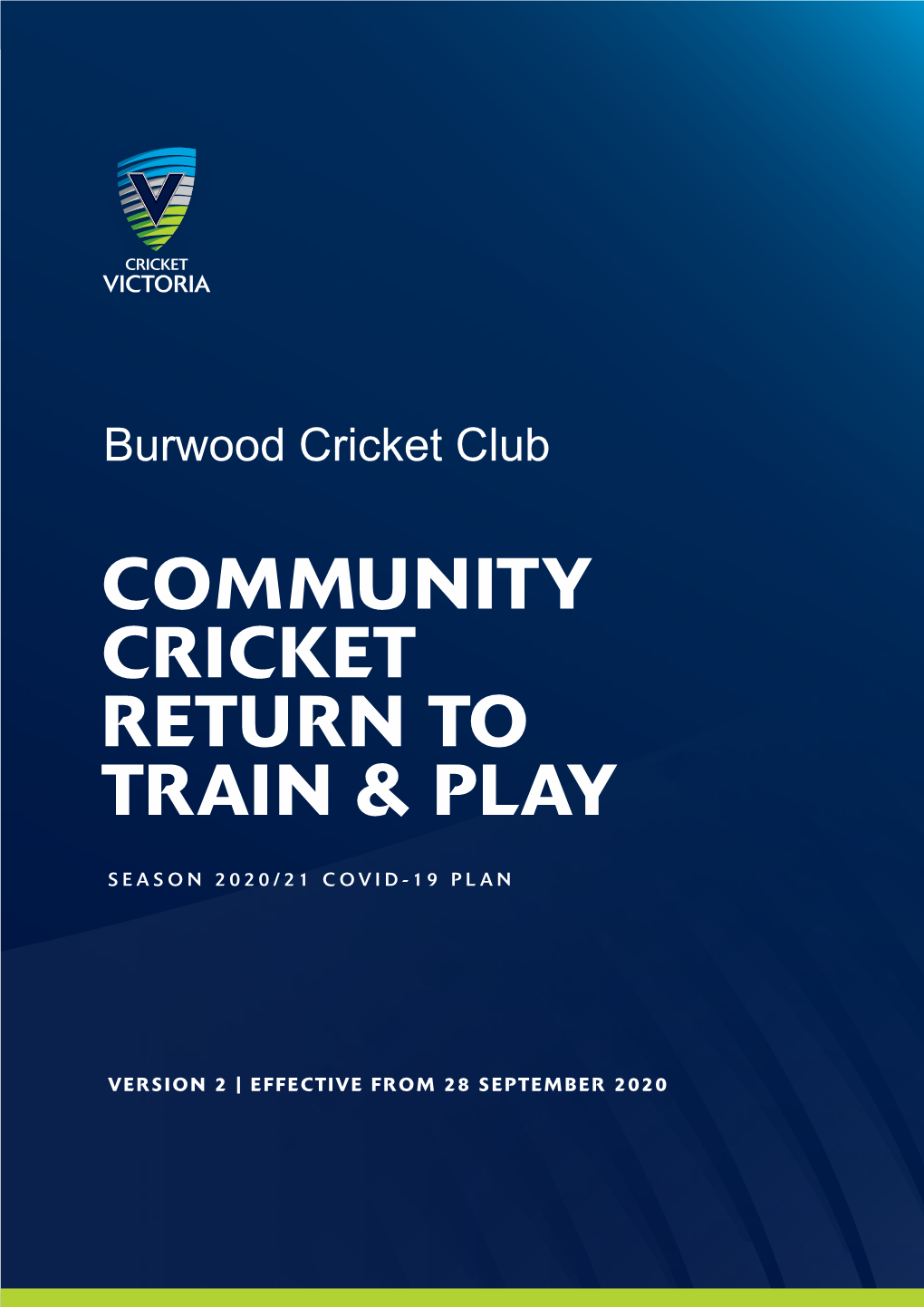 Community Cricket Return to Train & Play