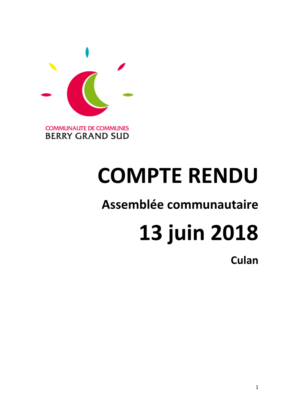 COMPTE RENDU 13 Juin 2018