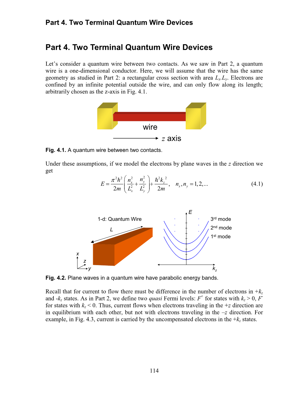 6.701 Introduction to Nanoelectronics, Part 4: Two Terminal Quantum Wire Devices