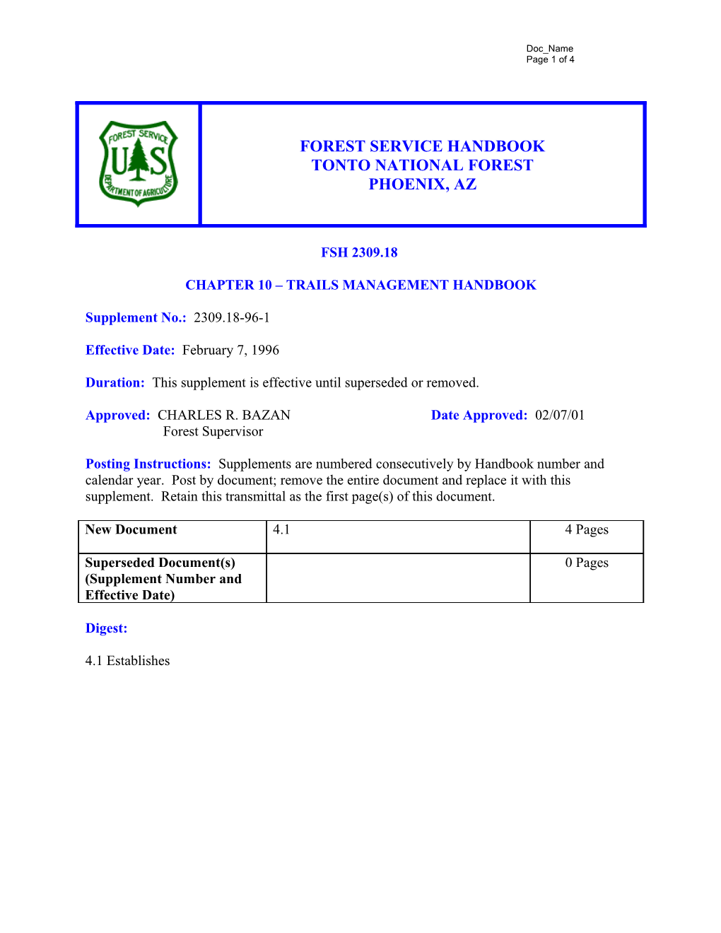 Chapter 10 Trails Management Handbook